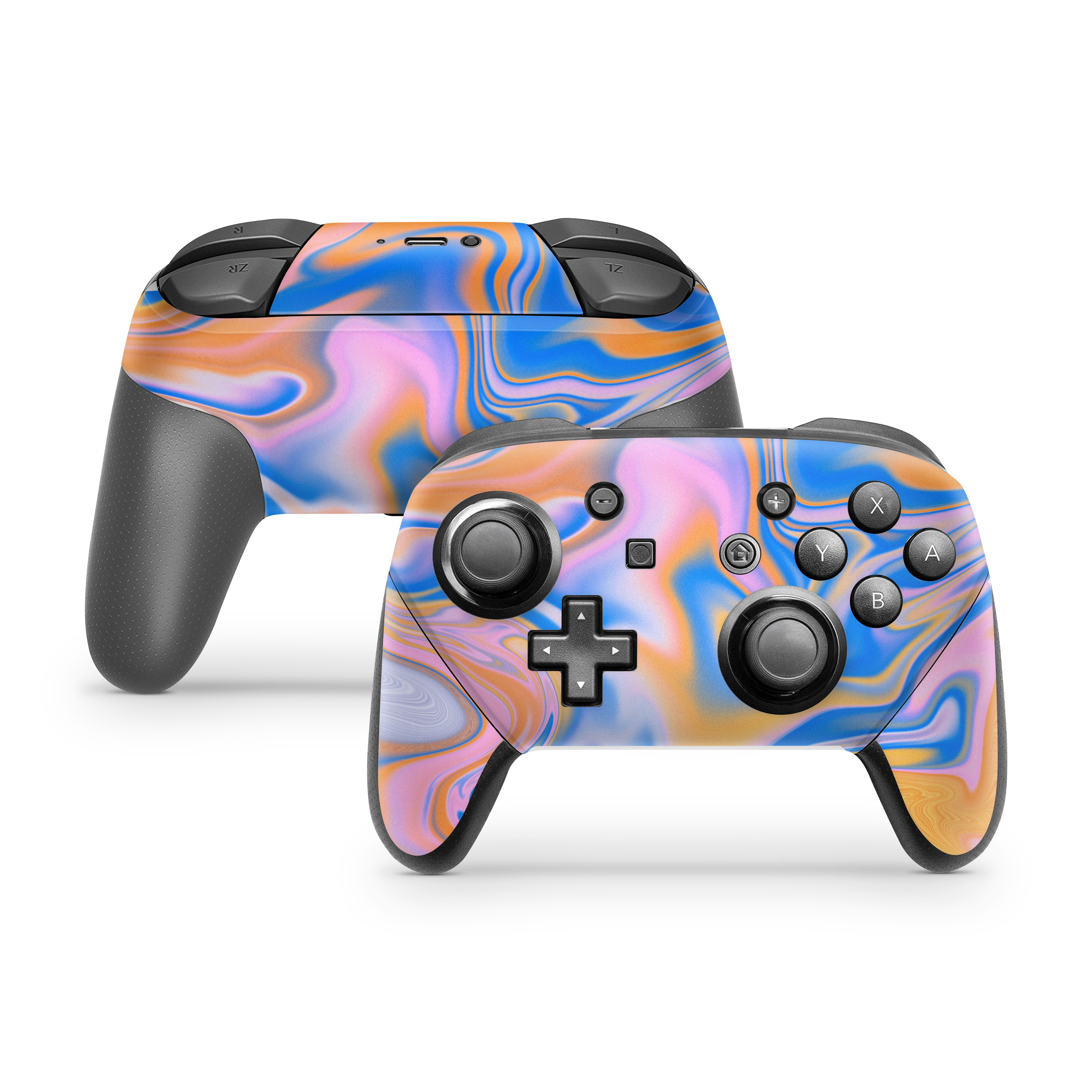 Nintendo Switch Controller Skin Blue Liquid