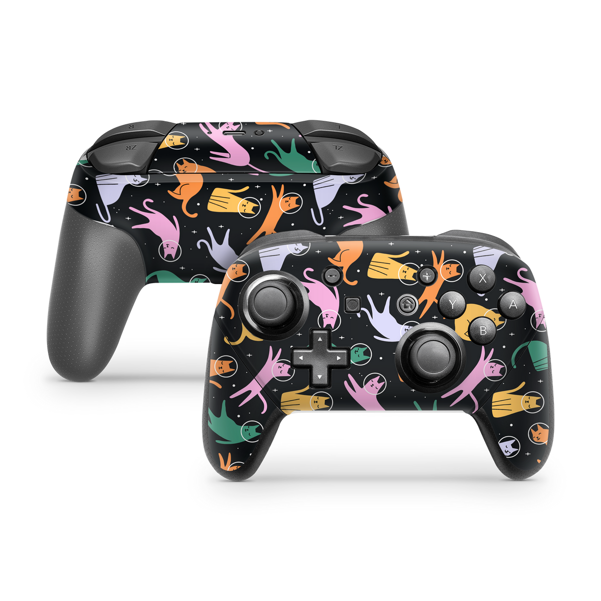 Nintendo Switch Controller Skin Cats Space