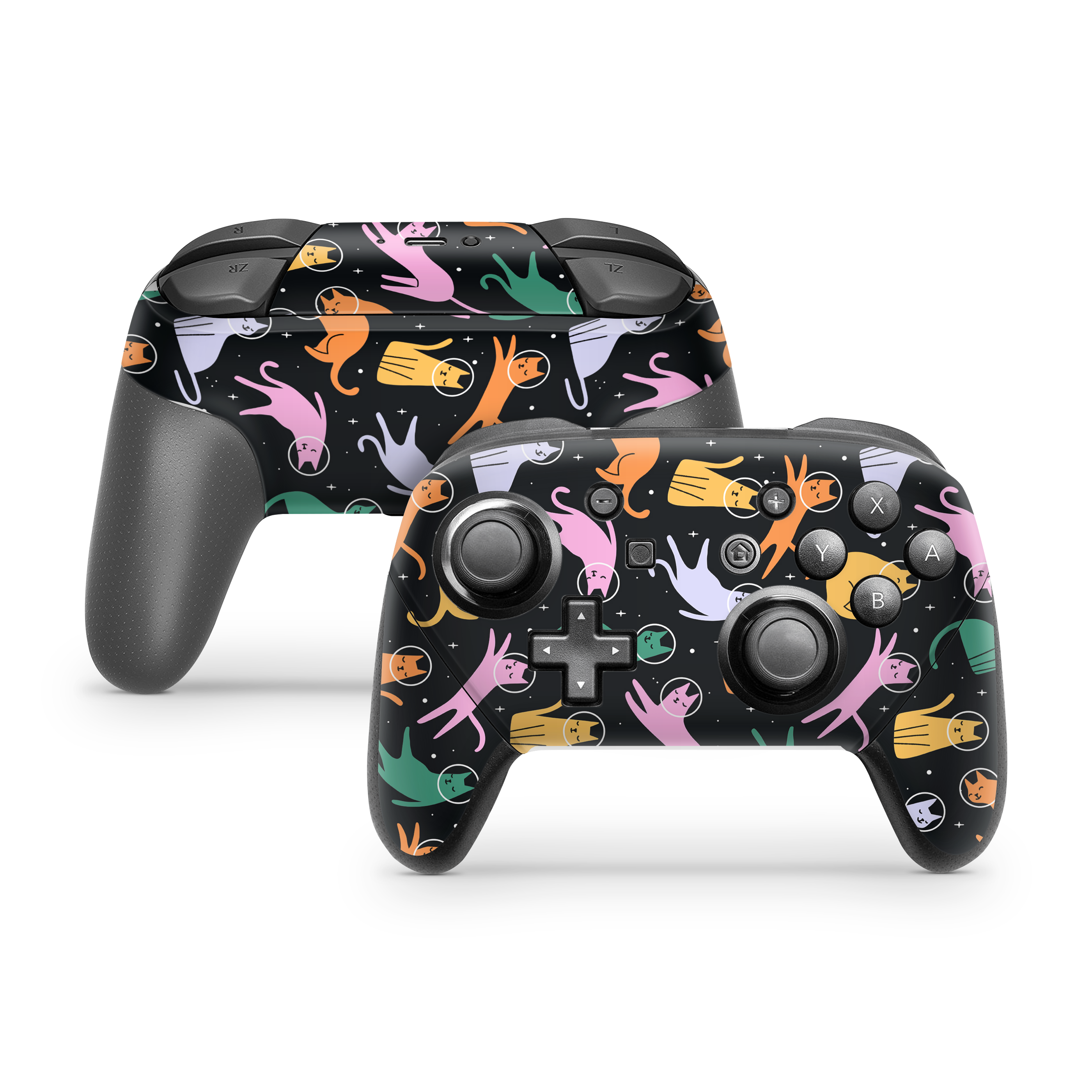 Nintendo Switch Controller Skin Cats Space