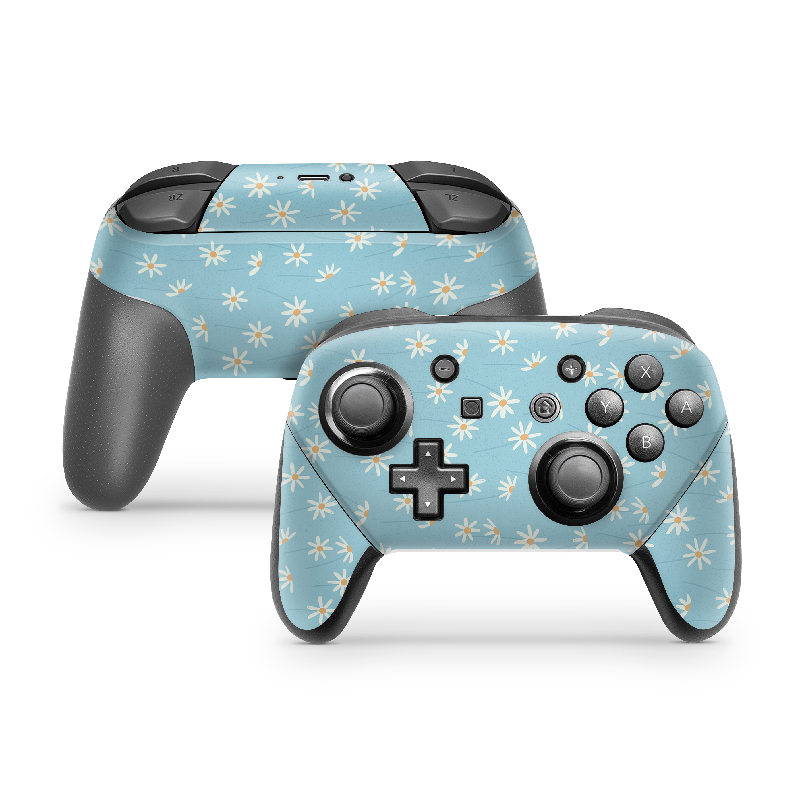 Nintendo Switch Controller Skin Daisy Blue