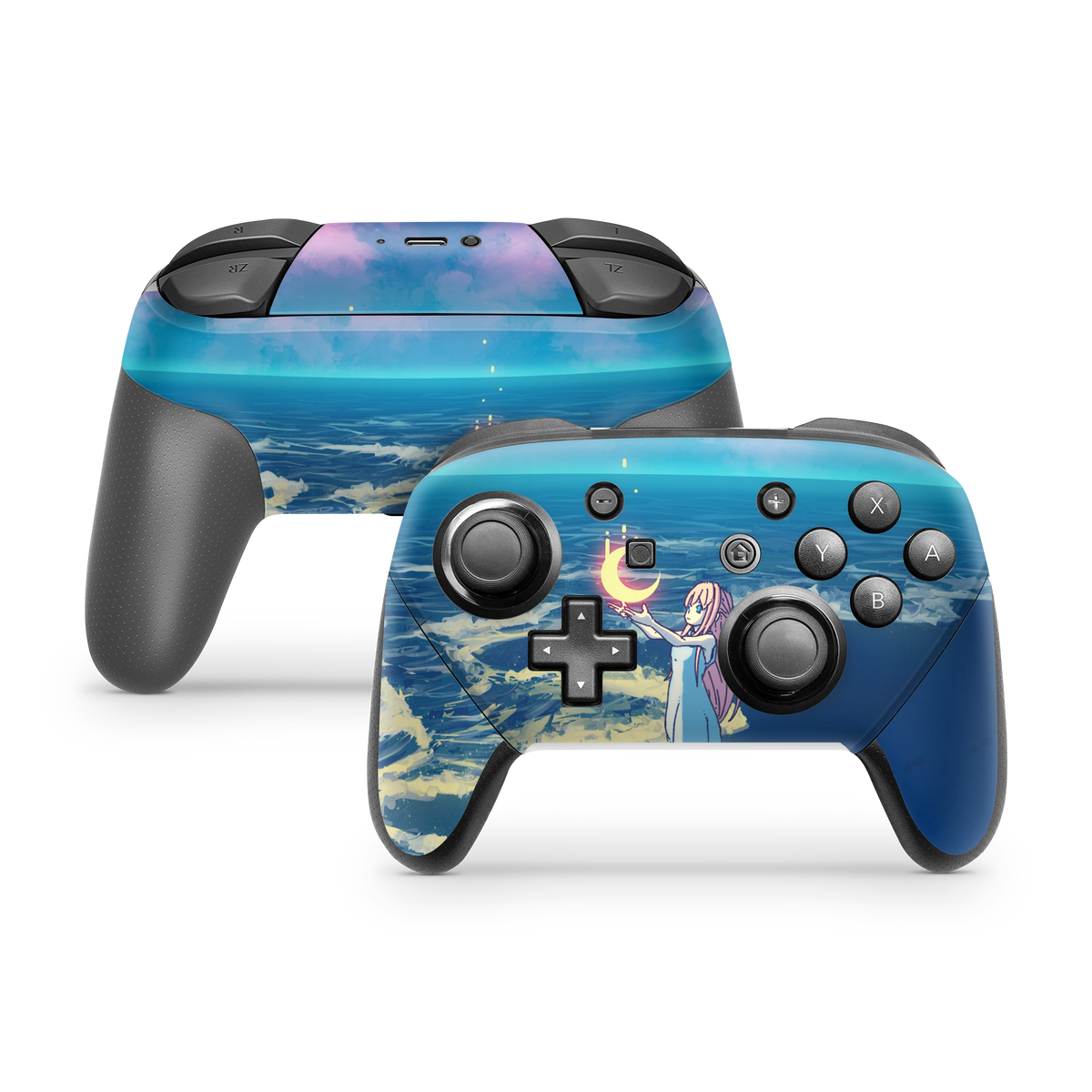 Nintendo Switch Controller Skin Catching the moon