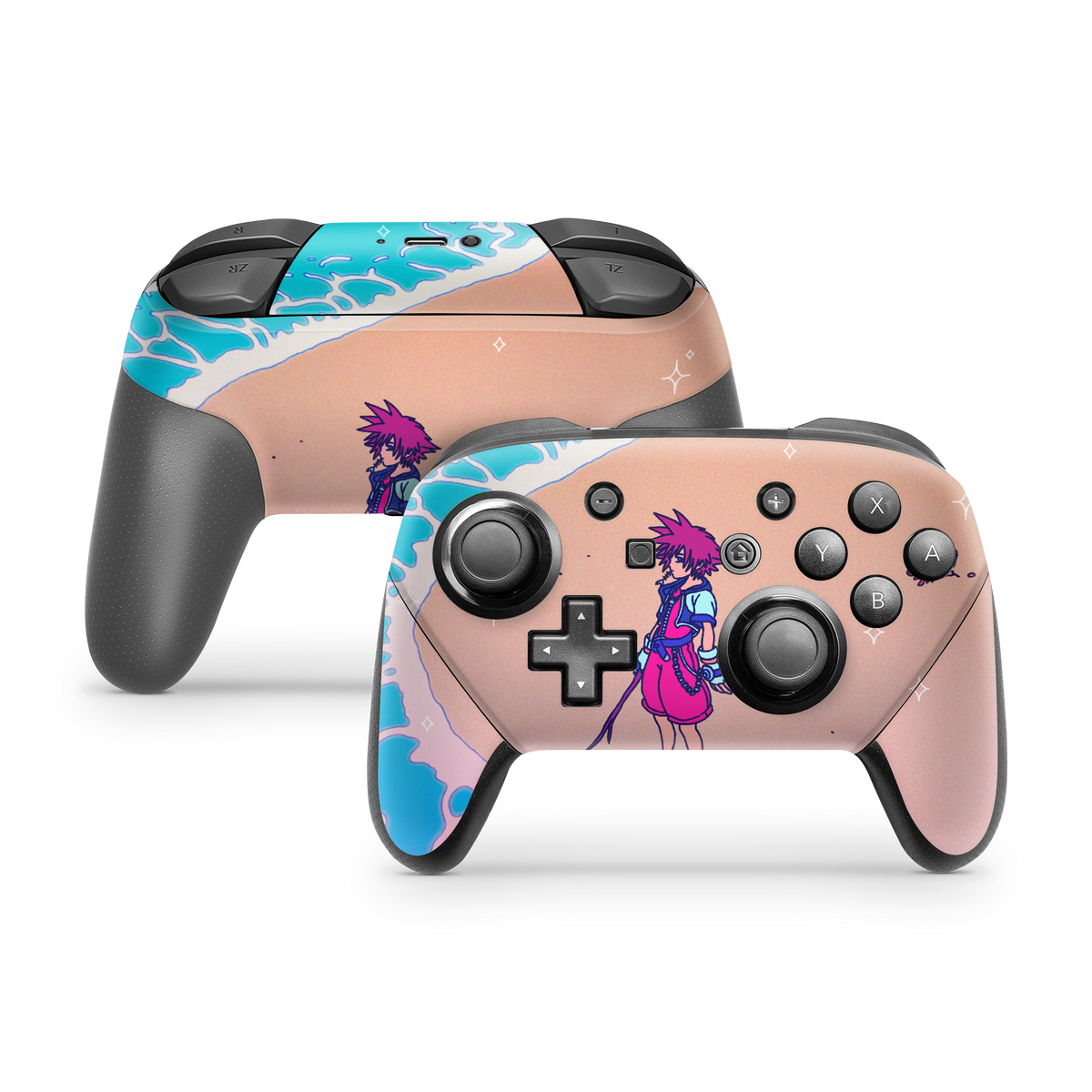 Nintendo Switch Controller Skin KH Waves