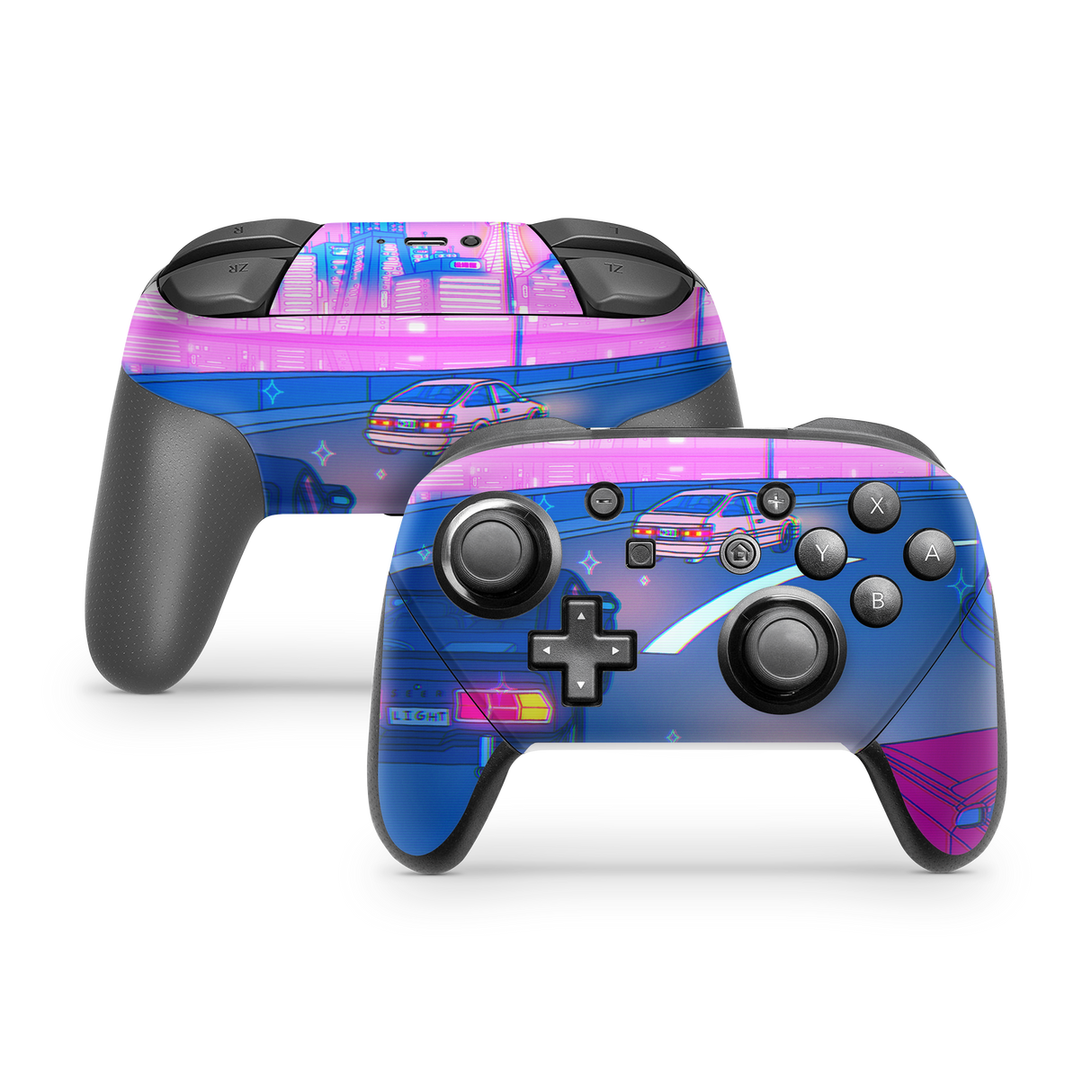 Nintendo Switch Controller Skin Late Night Drive