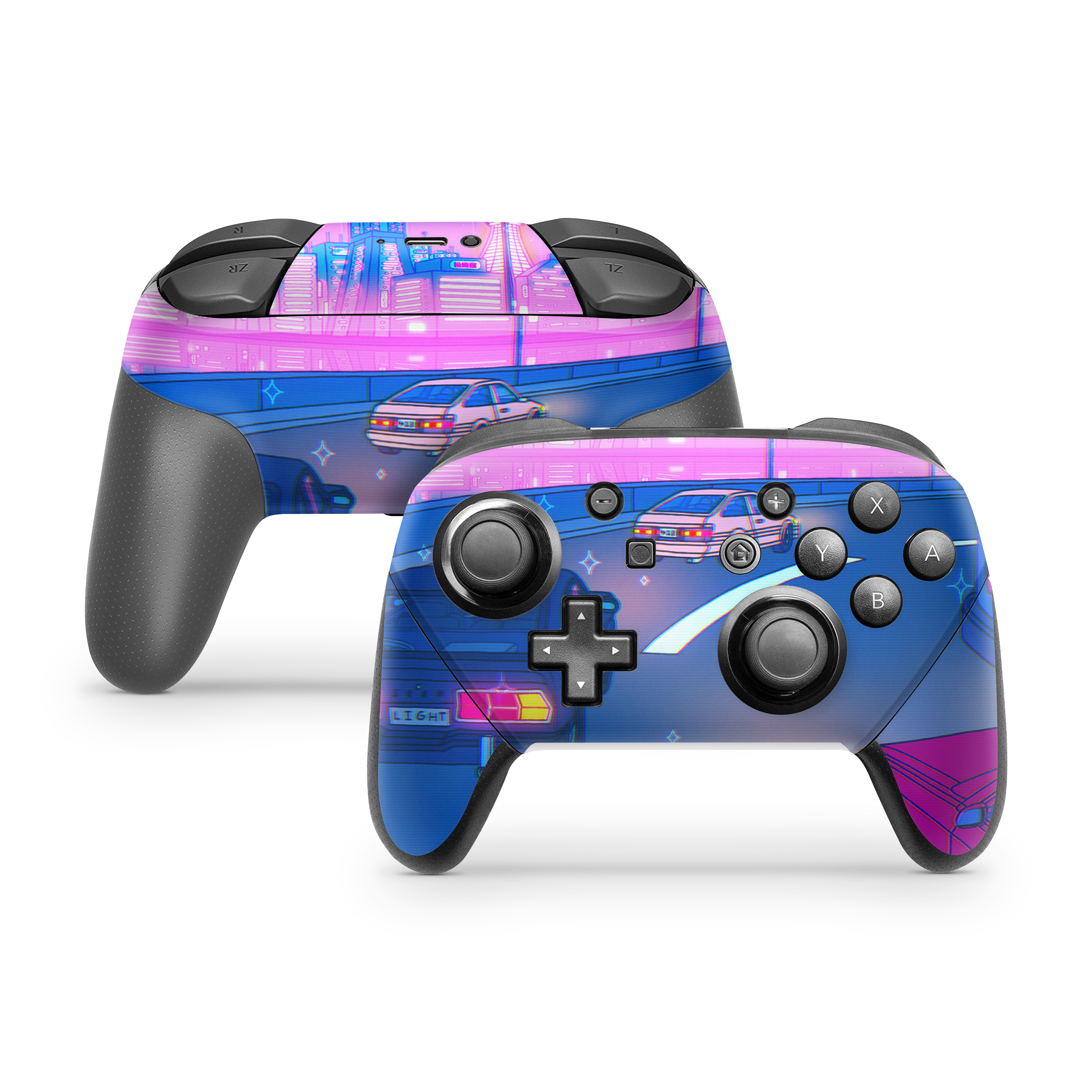 Nintendo Switch Controller Skin Late Night Drive