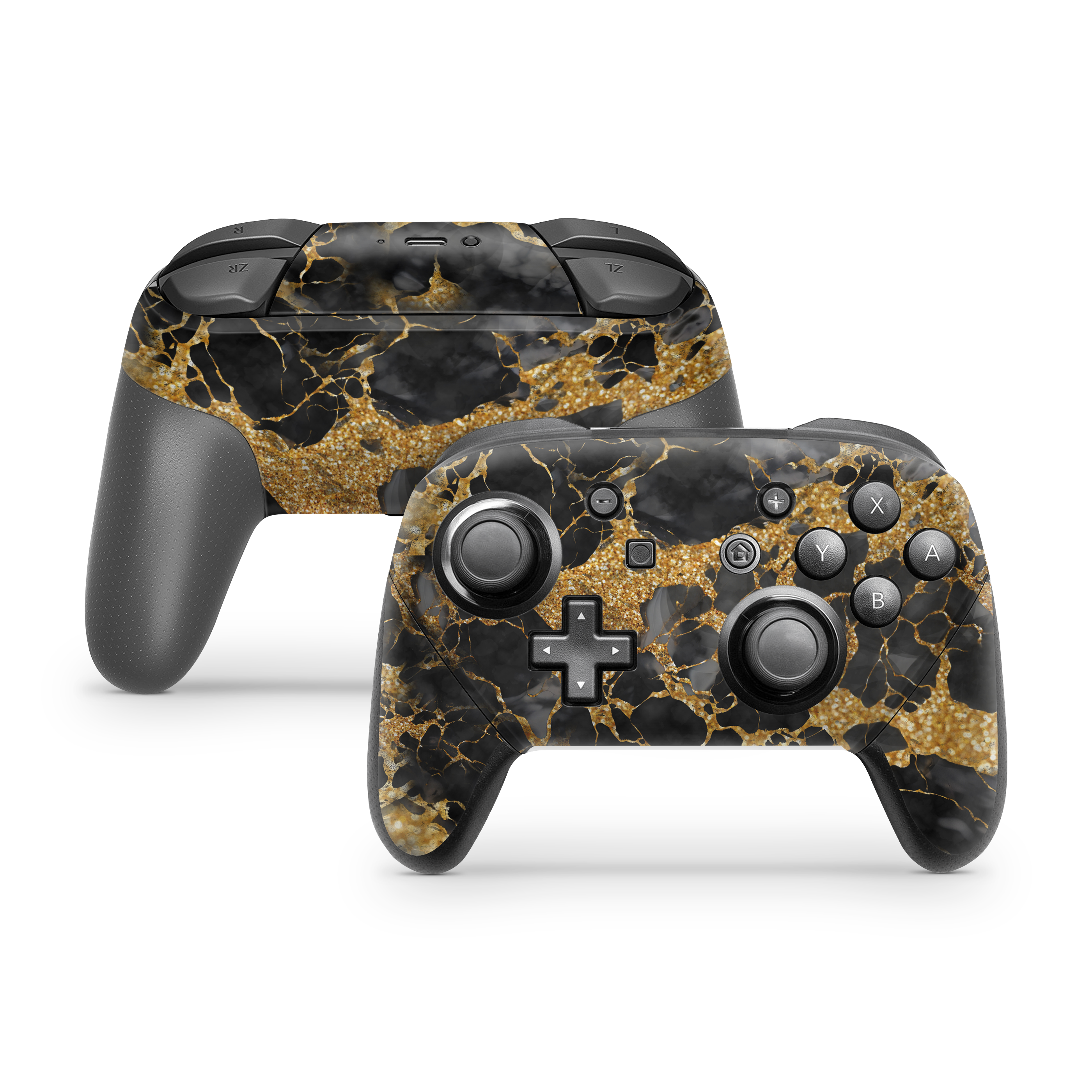 Nintendo Switch Controller Skin Gold Marble
