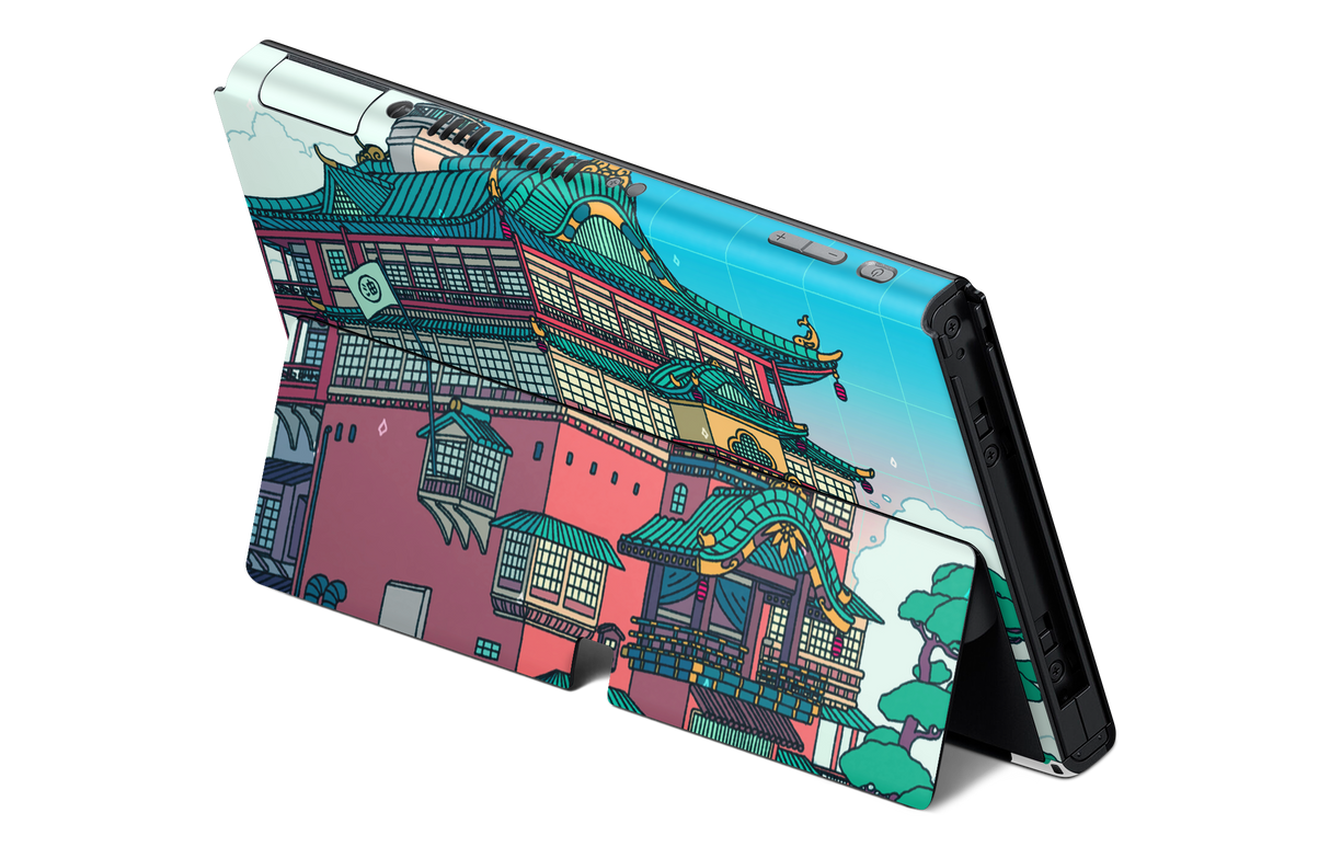 Nintendo Switch OLED Skin Bathhouse Day and Night