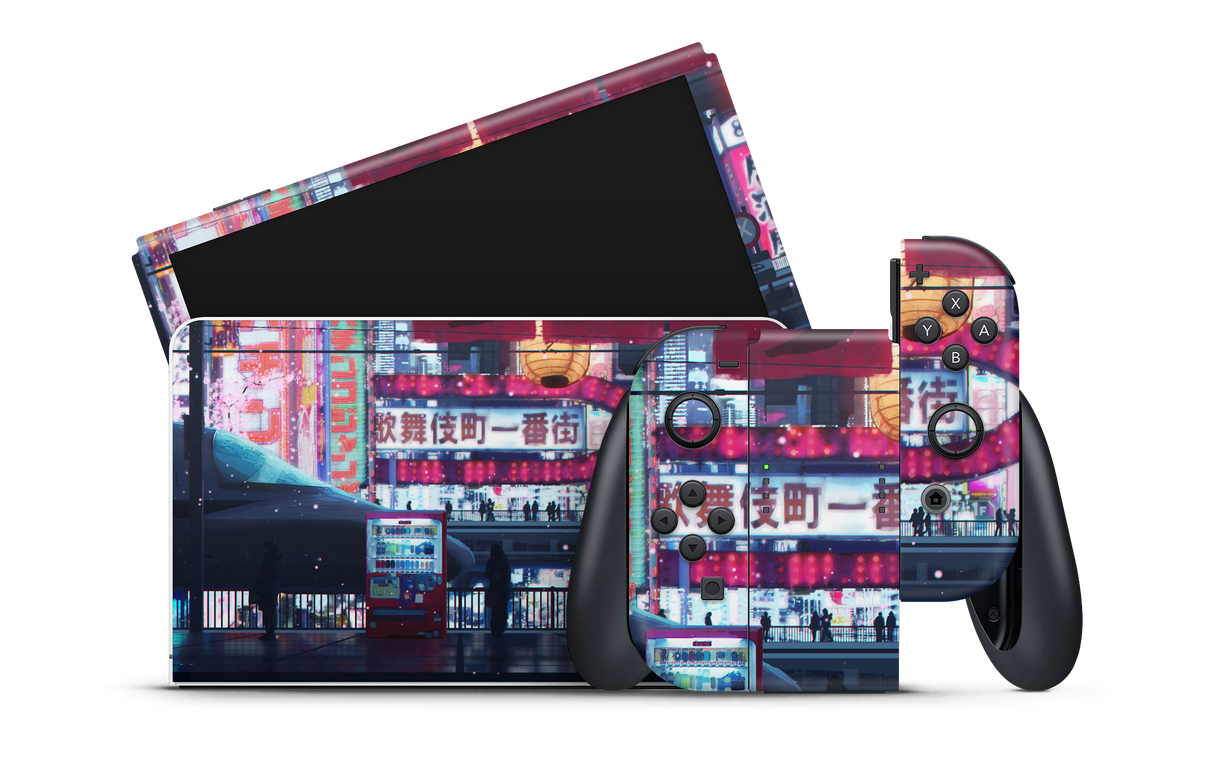 Nintendo Switch OLED Skin Cyberpunk Streets