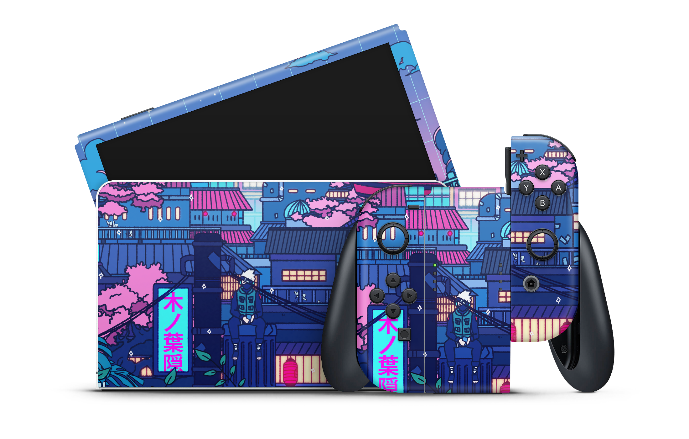 Nintendo Switch OLED Skin Cyberpunk Village