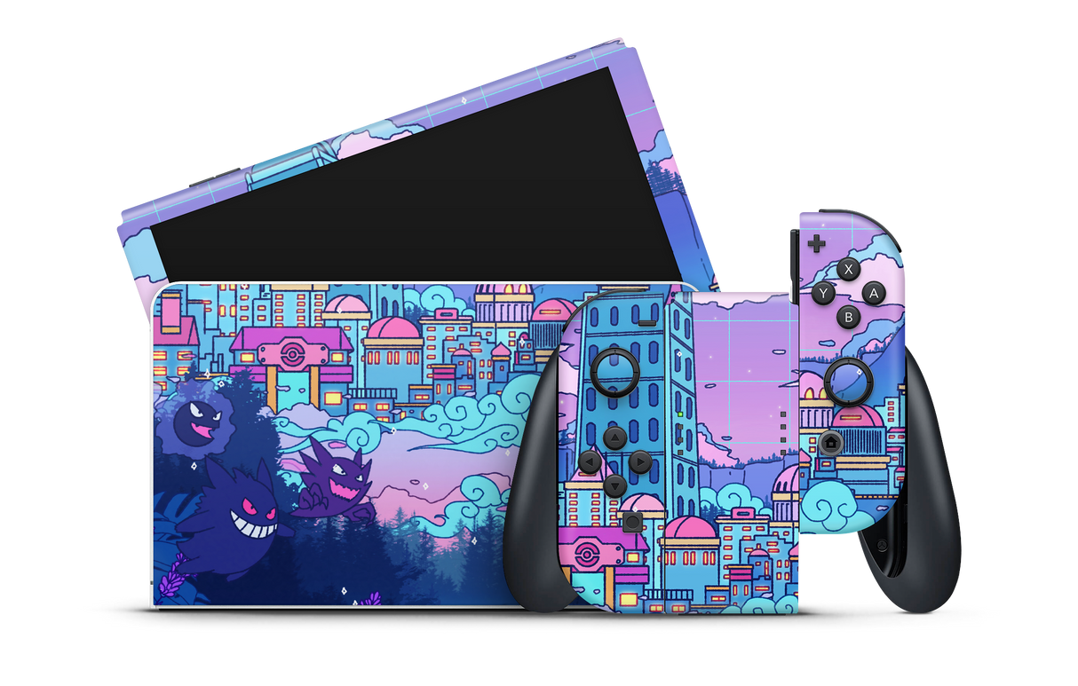 Nintendo Switch OLED Skin Lavender Town