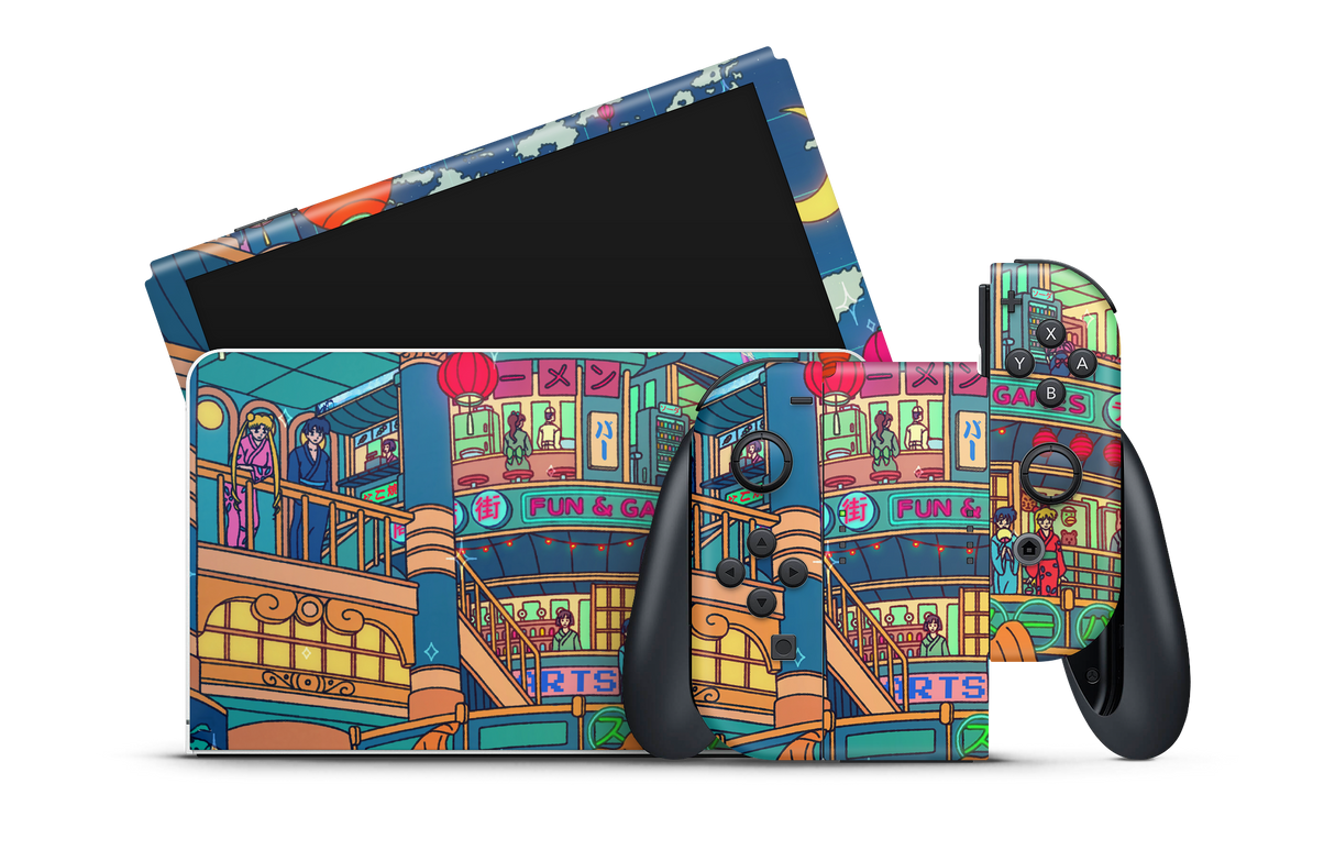 Nintendo Switch OLED Skin Moon festival