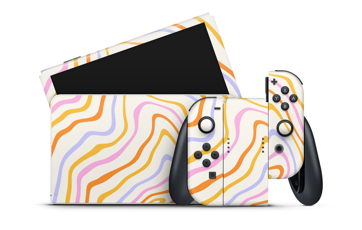 Nintendo Switch OLED Skin Abstract Rainbow