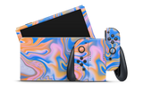 Nintendo Switch OLED Skin Blue Liquid