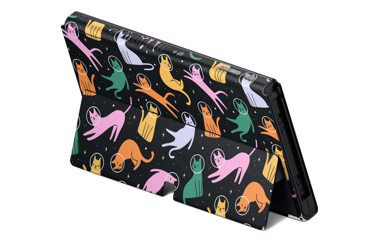 Nintendo Switch OLED Skin Cats Space