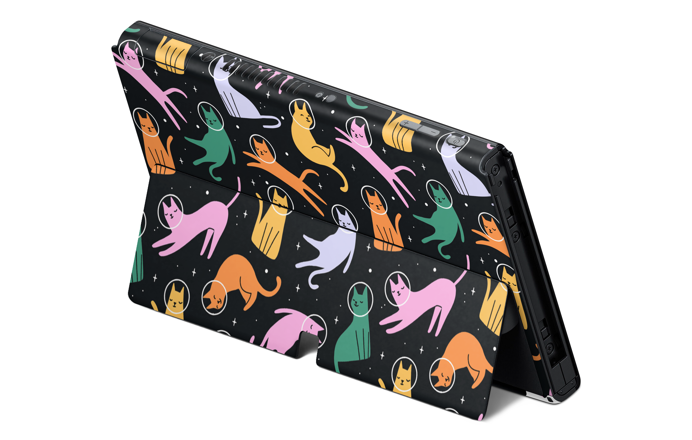 Nintendo Switch OLED Skin Cats Space