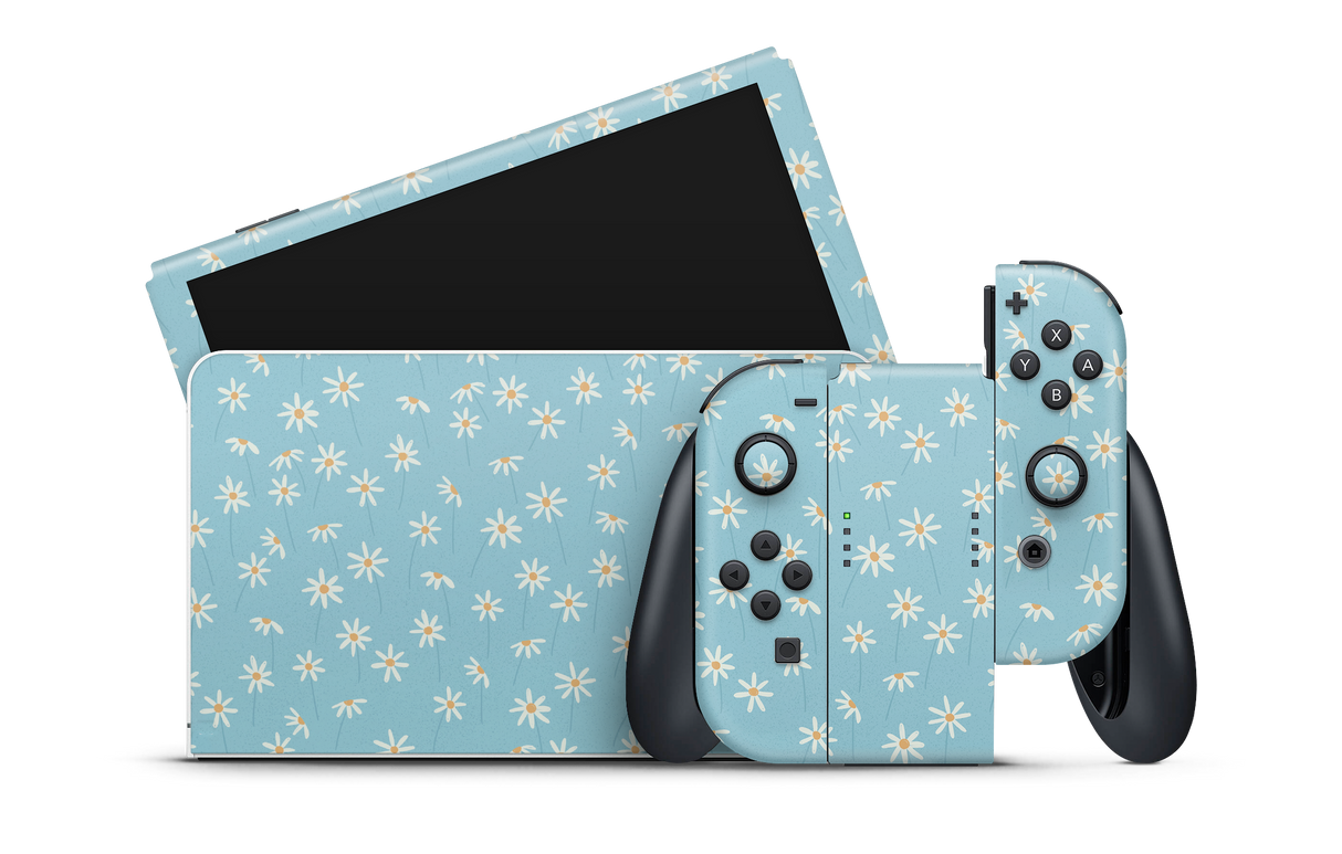 Nintendo Switch OLED Skin Daisy Blue