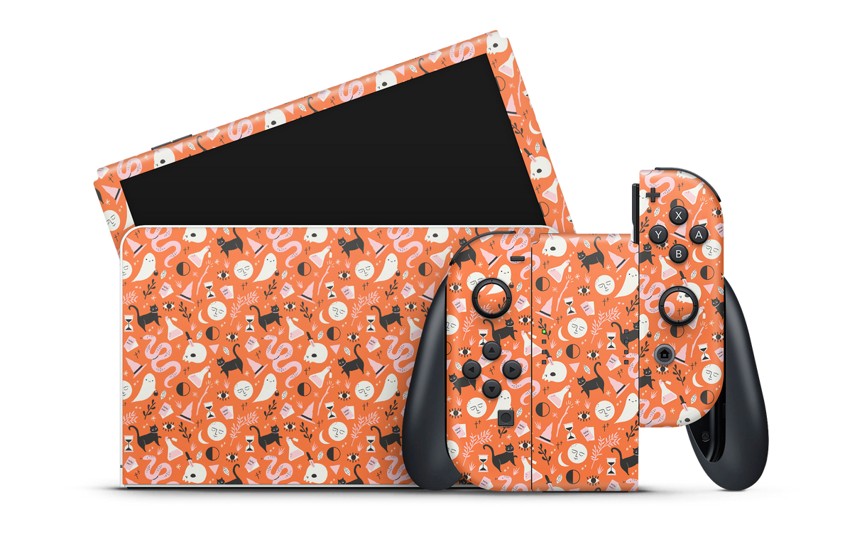 Nintendo Switch OLED Skin Halloween Pattern