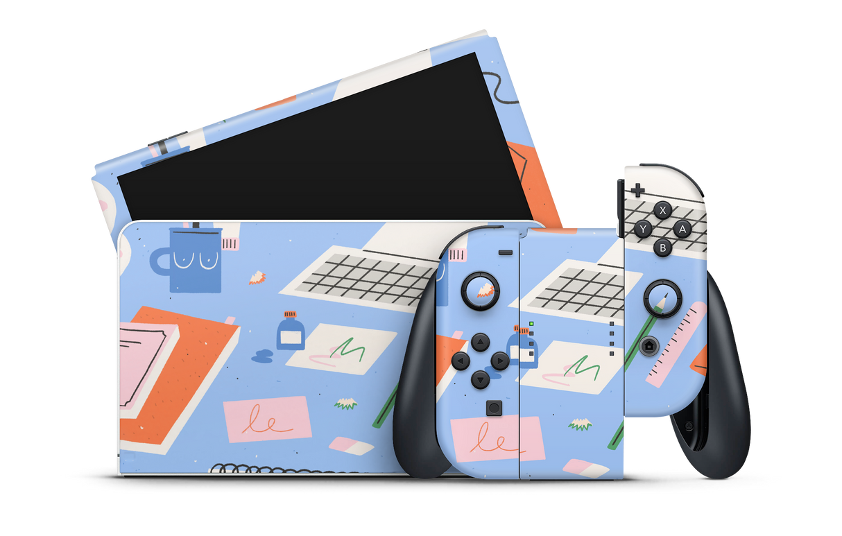 Nintendo Switch OLED Skin Messy Desk