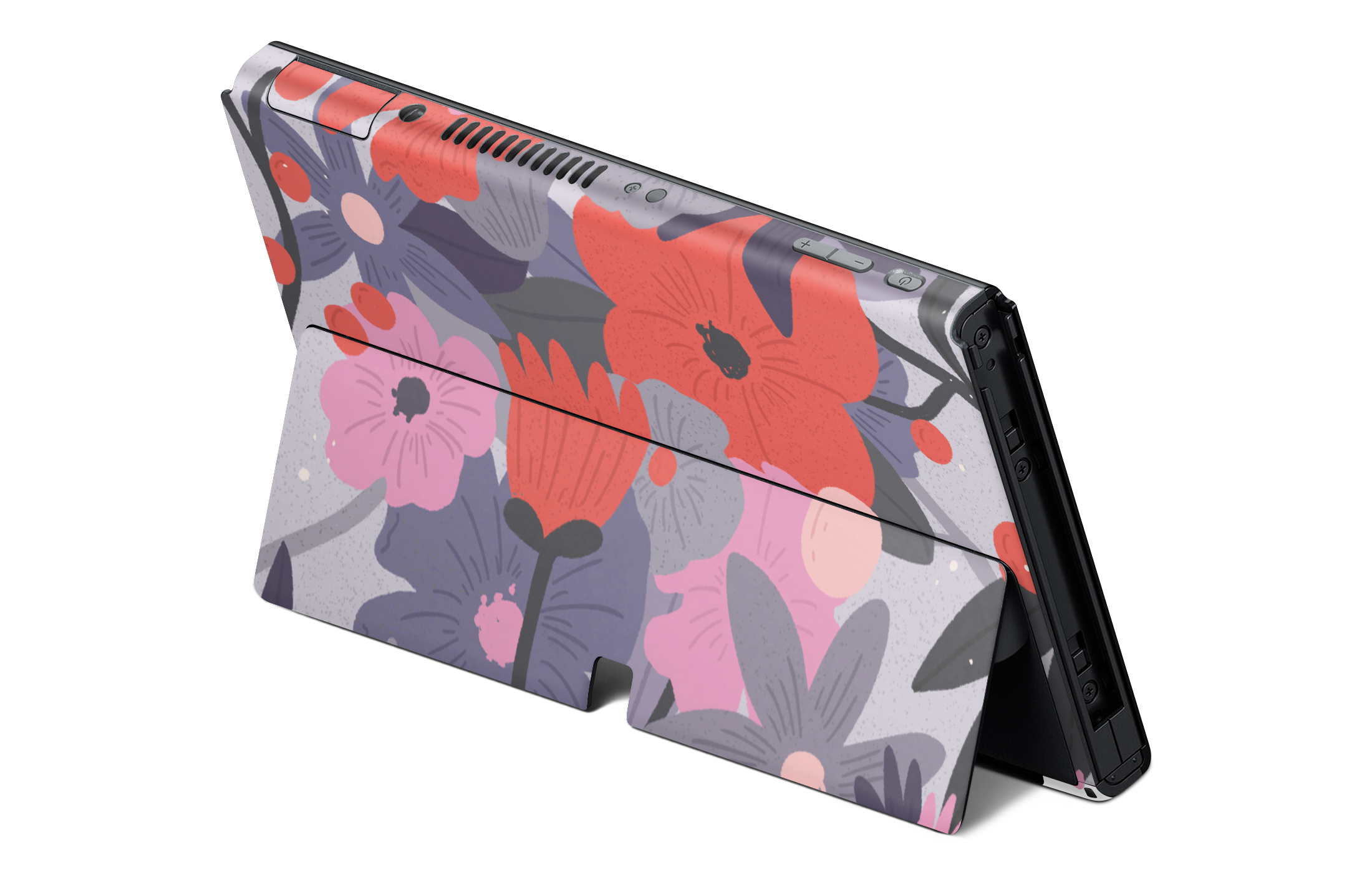 Nintendo Switch OLED Skin Purple Floral