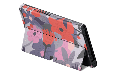 Nintendo Switch OLED Skin Purple Floral