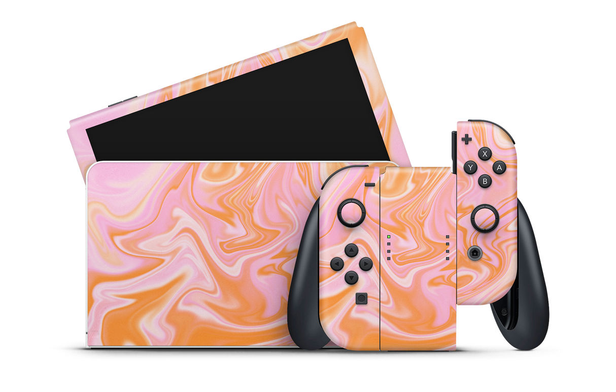 Nintendo Switch OLED Skin Retro Lava