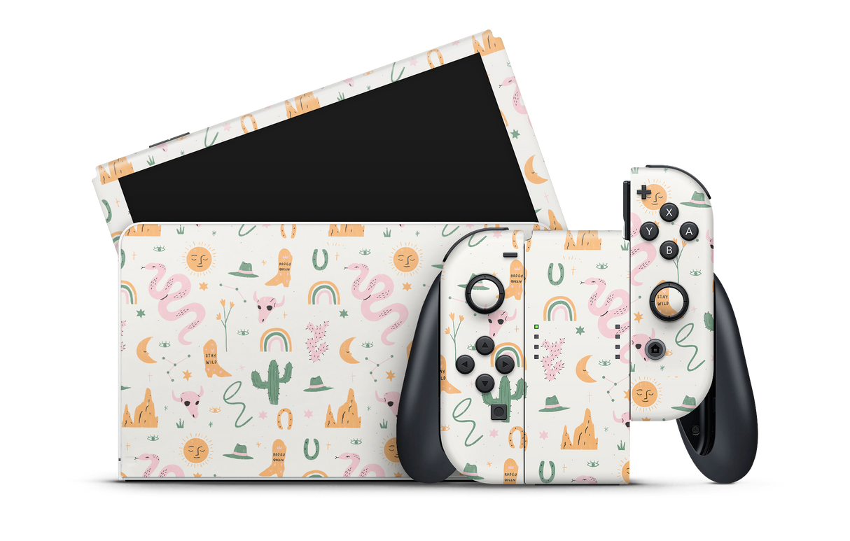 Nintendo Switch OLED Skin Wildwest Pattern