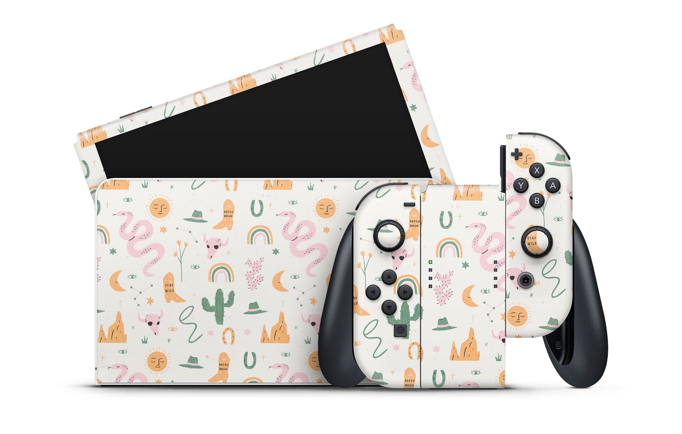 Nintendo Switch OLED Skin Wildwest Pattern