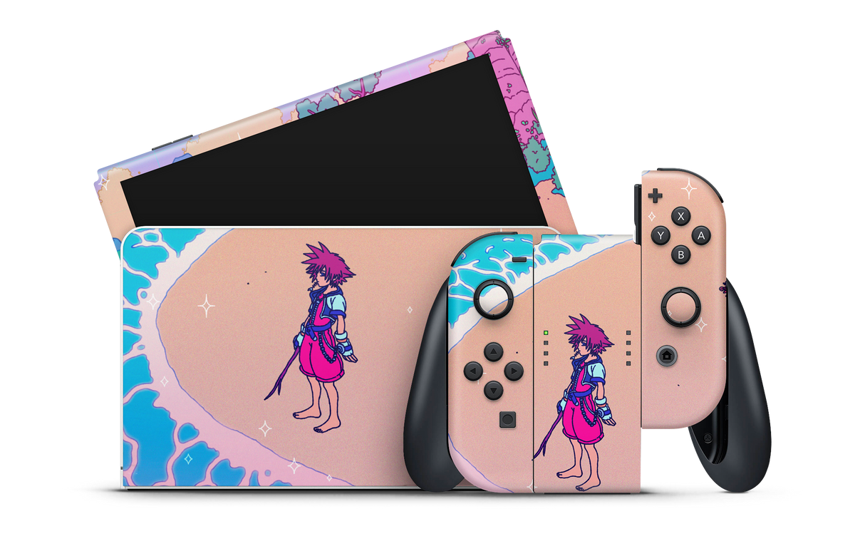 Nintendo Switch OLED Skin KH Waves