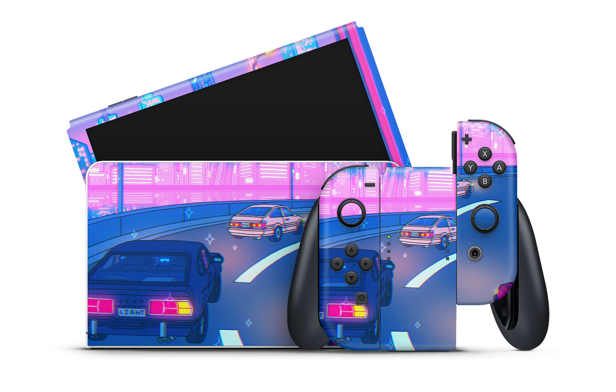 Nintendo Switch OLED Skin Late Night Drive