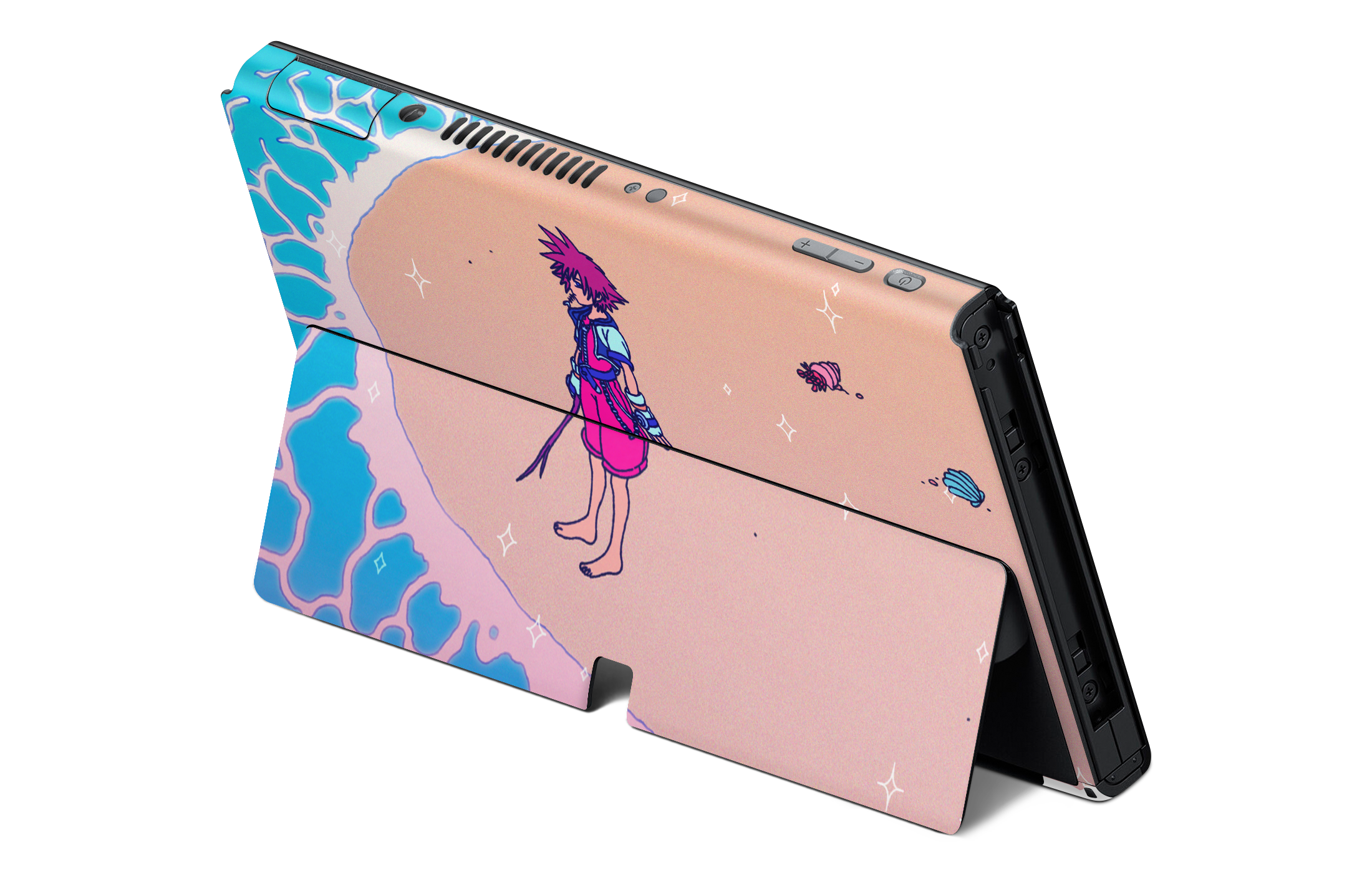Nintendo Switch OLED Skin KH Waves