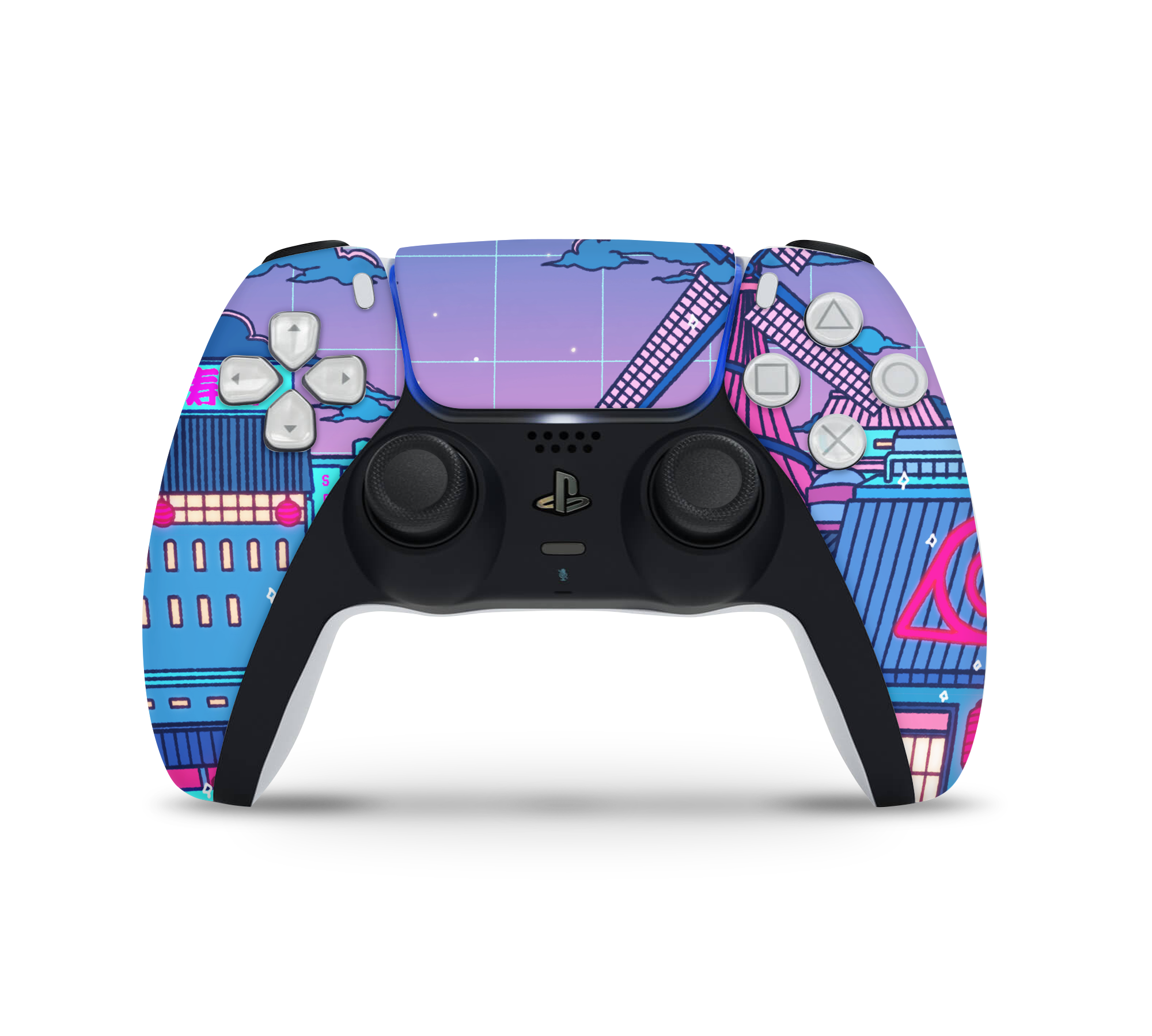 Playstation 5 Controller Skin Cyberpunk Village