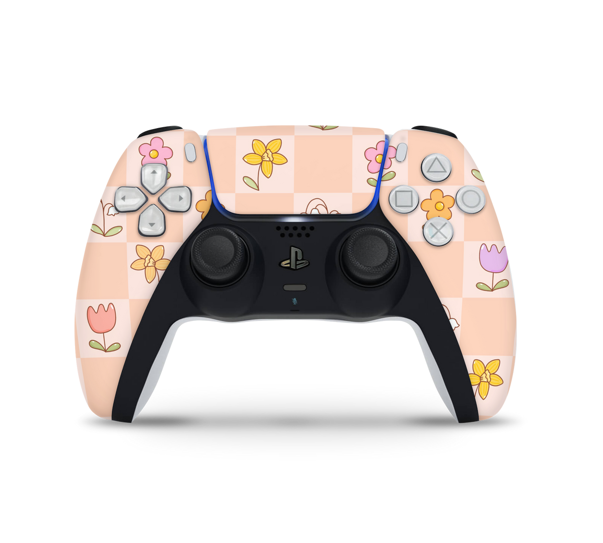 Playstation 5 Controller Skin Checkered Flowers