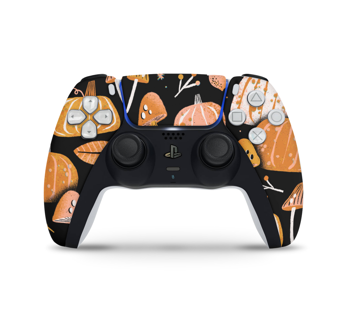 Playstation 5 Controller Skin Pumpkins and Mushrooms