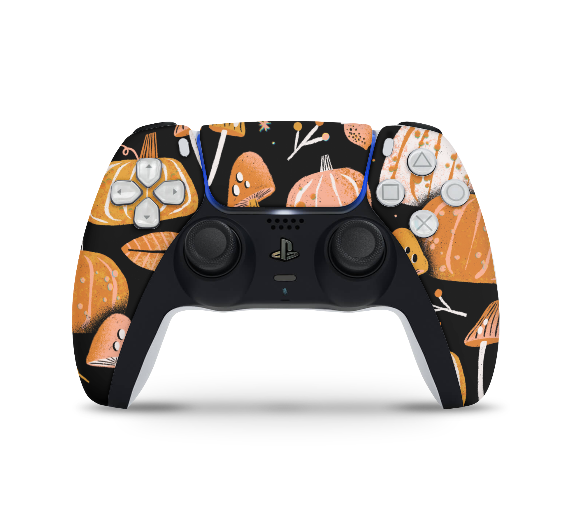 Playstation 5 Controller Skin Pumpkins and Mushrooms