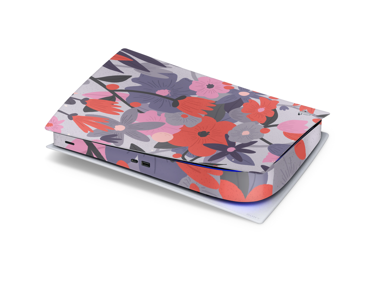 Playstation 5 Digital Skin Purple Floral