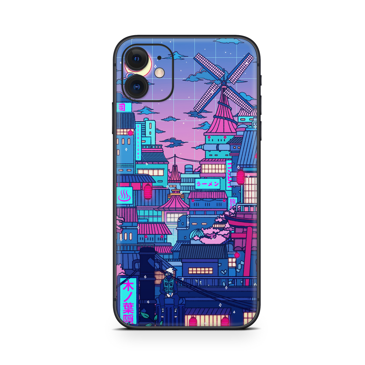 Apple iPhone Cyberpunk Village Skin