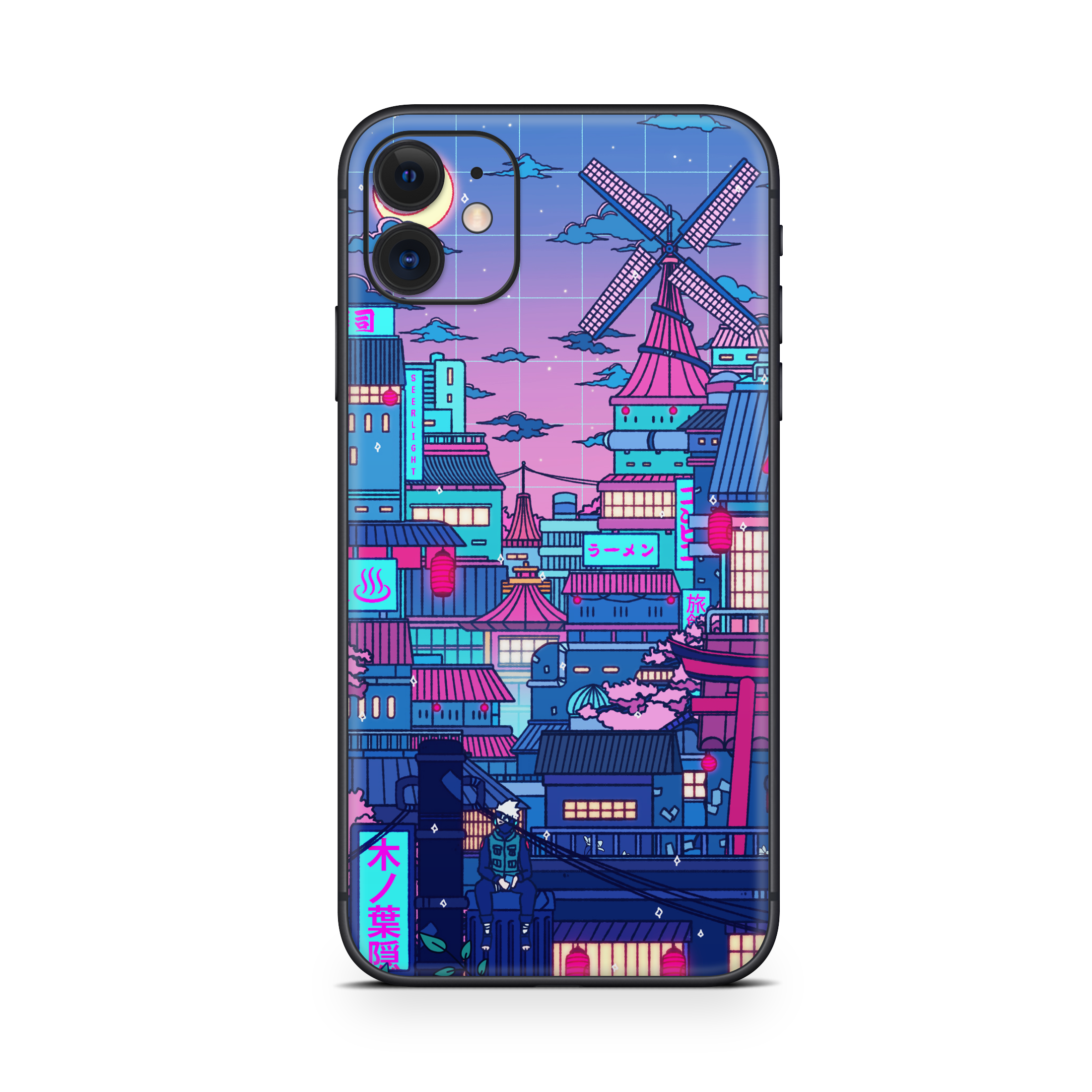 Apple iPhone Cyberpunk Village Skin