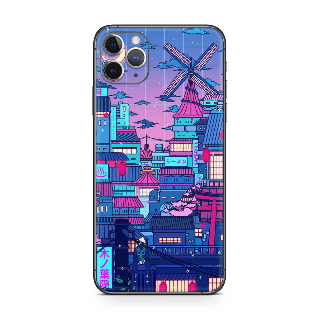 Apple iPhone Cyberpunk Village Skin