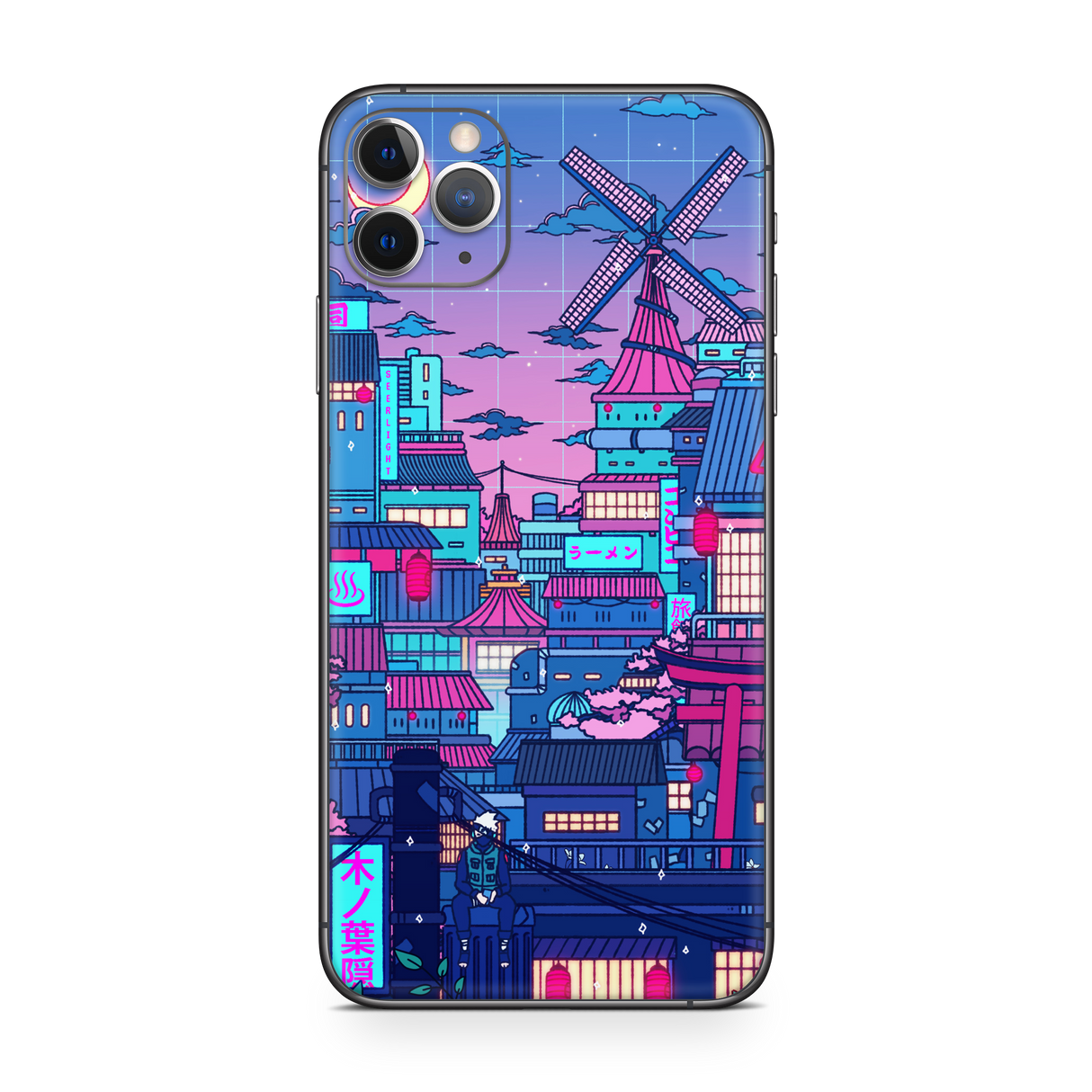 Apple iPhone Cyberpunk Village Skin