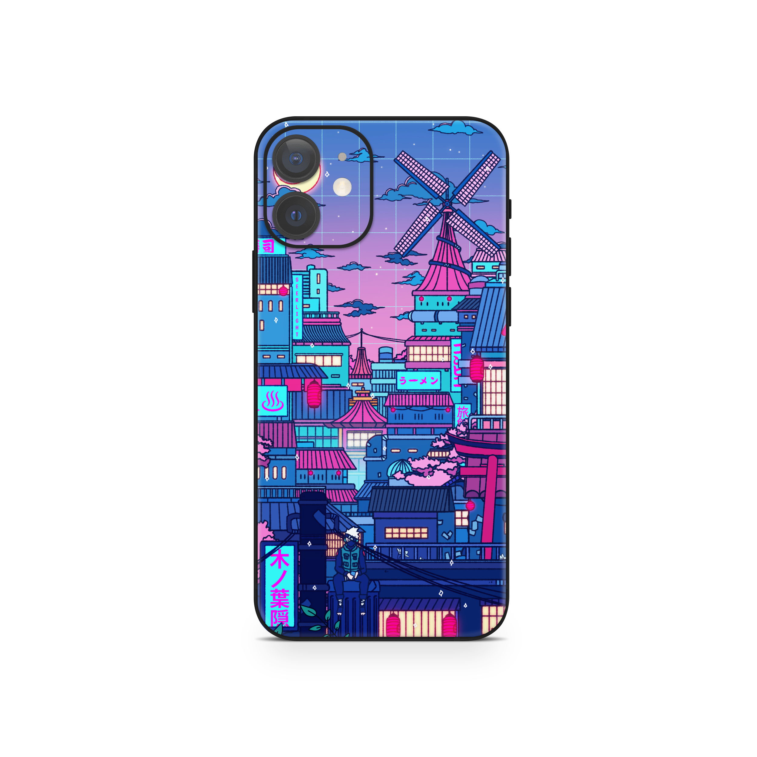 Apple iPhone Cyberpunk Village Skin