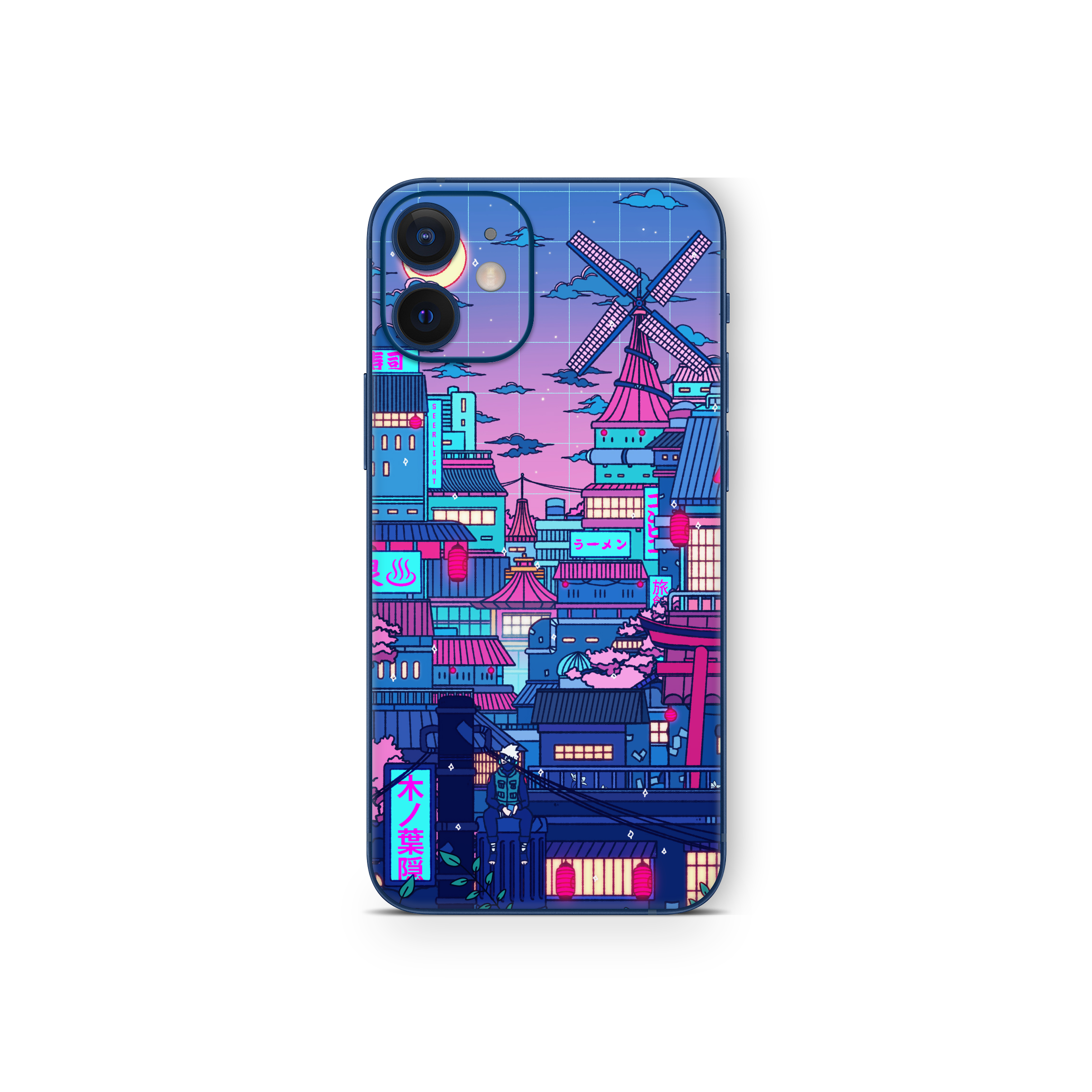 Apple iPhone Cyberpunk Village Skin