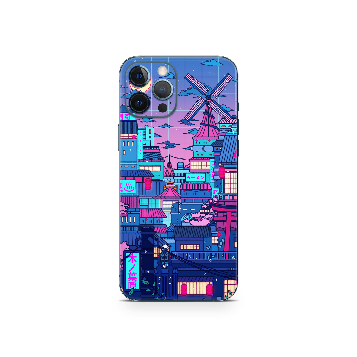 Apple iPhone Cyberpunk Village Skin