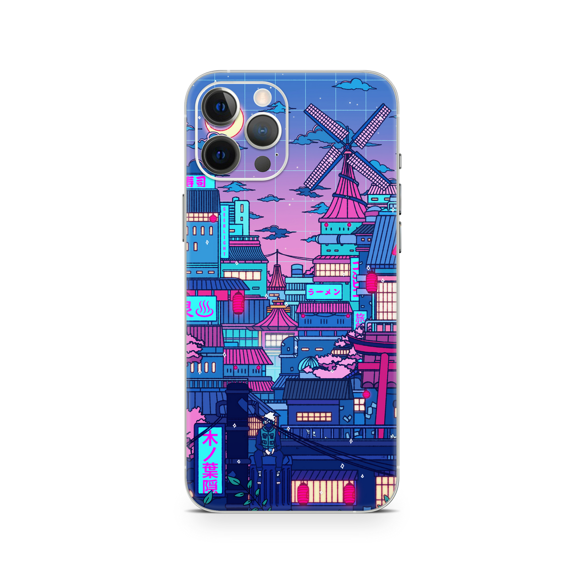 Apple iPhone Cyberpunk Village Skin