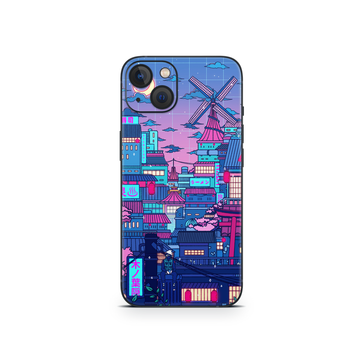 Apple iPhone Cyberpunk Village Skin