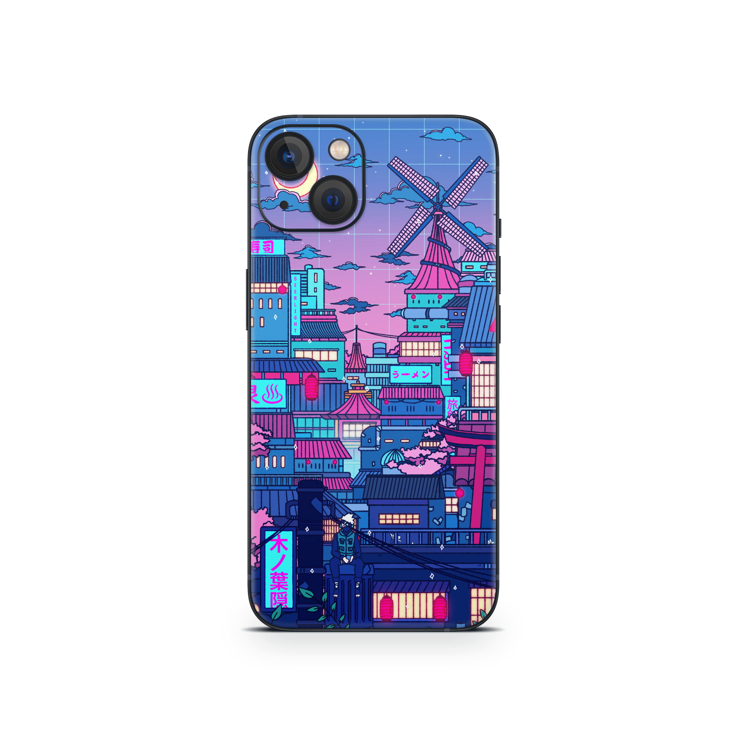 Apple iPhone Cyberpunk Village Skin