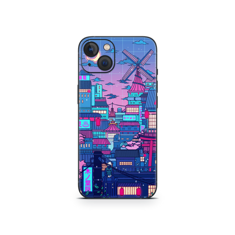 Apple iPhone Cyberpunk Village Skin