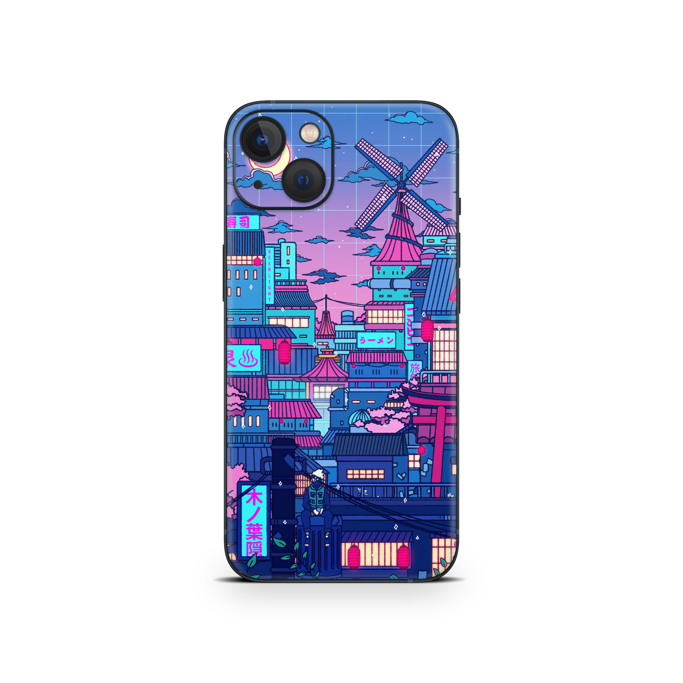 Apple iPhone Cyberpunk Village Skin