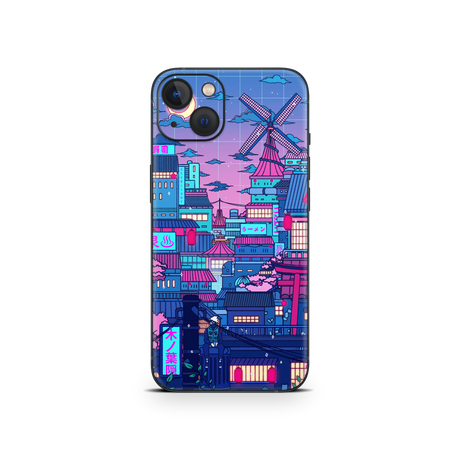 Apple iPhone Cyberpunk Village Skin