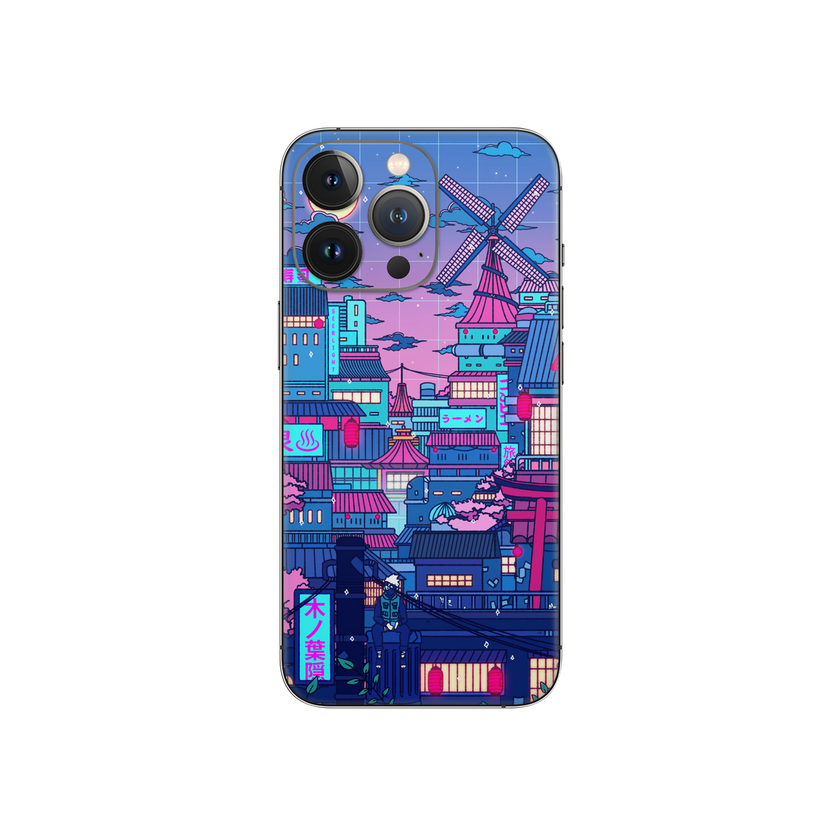 Apple iPhone Cyberpunk Village Skin