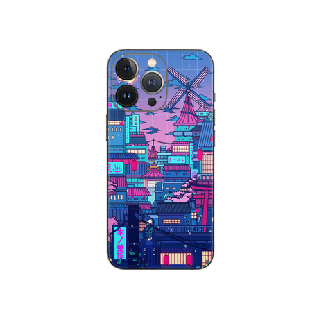 Apple iPhone Cyberpunk Village Skin