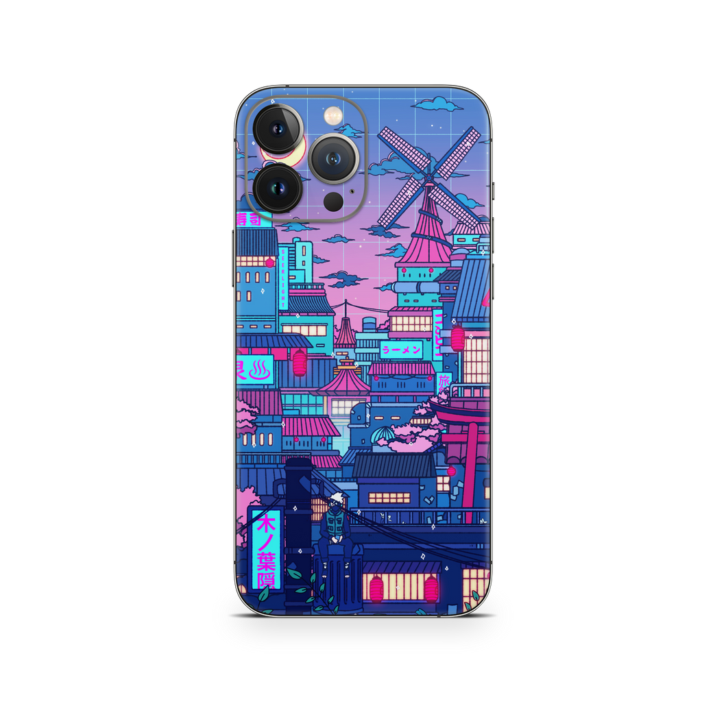 Apple iPhone Cyberpunk Village Skin